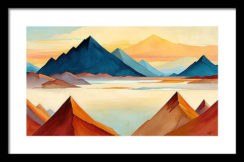 Mirror of Nature: Reflections of Mountains & Lake - Framed Print