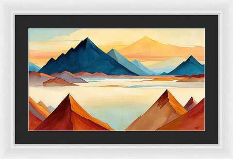 Mirror of Nature: Reflections of Mountains & Lake - Framed Print