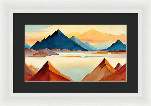 Mirror of Nature: Reflections of Mountains & Lake - Framed Print