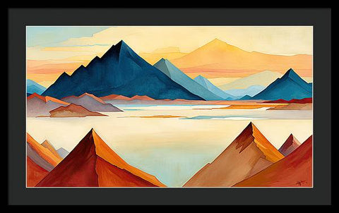 Mirror of Nature: Reflections of Mountains & Lake - Framed Print