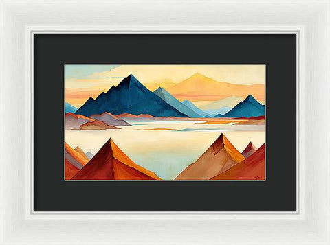 Mirror of Nature: Reflections of Mountains & Lake - Framed Print