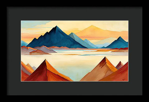 Mirror of Nature: Reflections of Mountains & Lake - Framed Print