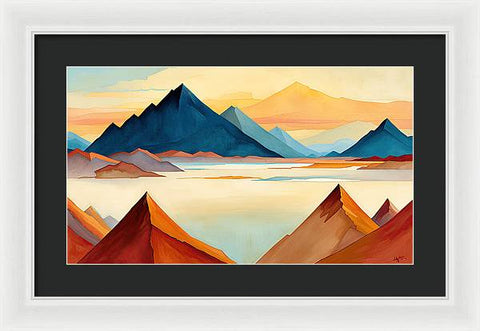 Mirror of Nature: Reflections of Mountains & Lake - Framed Print