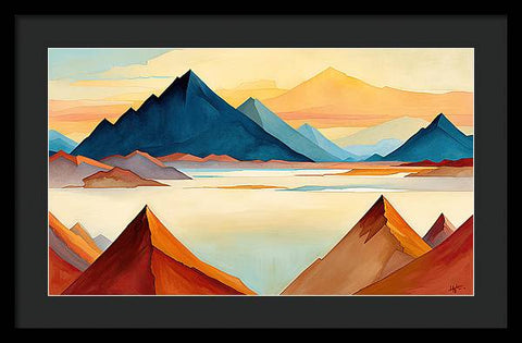 Mirror of Nature: Reflections of Mountains & Lake - Framed Print