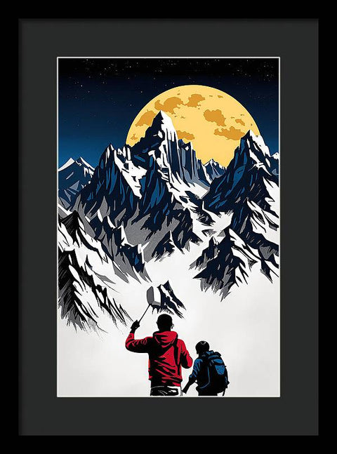 Moonlit Mountain Companions - Framed Print