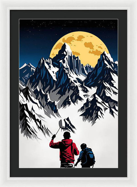 Moonlit Mountain Companions - Framed Print