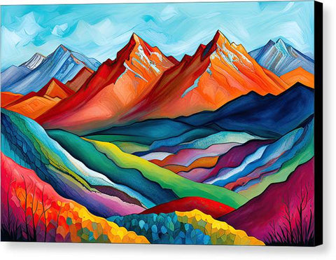 Vibrant Mountain Lightscape - Canvas Print