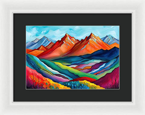 Vibrant Mountain Lightscape - Framed Print