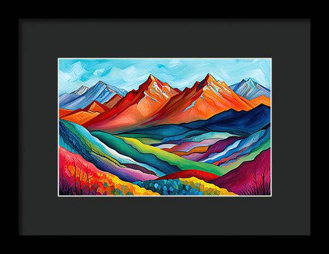 Vibrant Mountain Lightscape - Framed Print