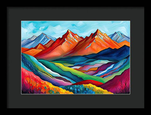 Vibrant Mountain Lightscape - Framed Print