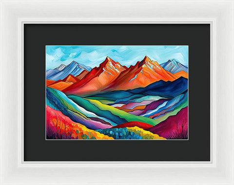 Vibrant Mountain Lightscape - Framed Print