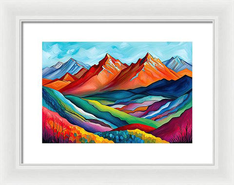 Vibrant Mountain Lightscape - Framed Print