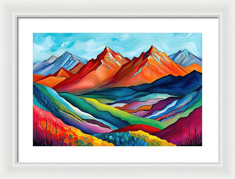 Vibrant Mountain Lightscape - Framed Print