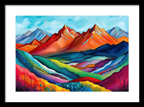 Vibrant Mountain Lightscape - Framed Print