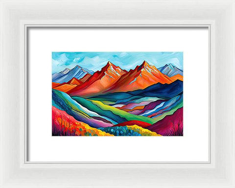 Vibrant Mountain Lightscape - Framed Print