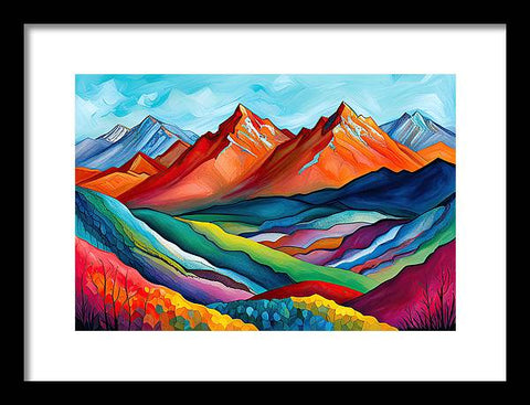 Vibrant Mountain Lightscape - Framed Print