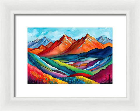 Vibrant Mountain Lightscape - Framed Print