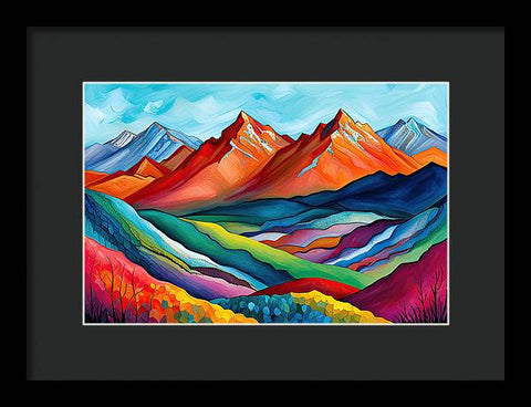 Vibrant Mountain Lightscape - Framed Print