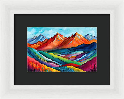 Vibrant Mountain Lightscape - Framed Print