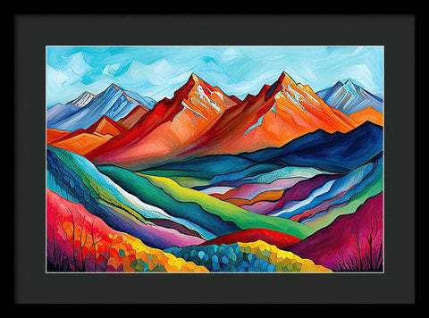 Vibrant Mountain Lightscape - Framed Print