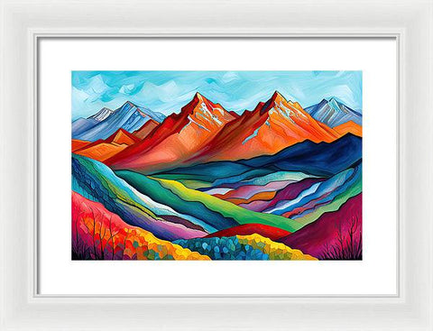 Vibrant Mountain Lightscape - Framed Print