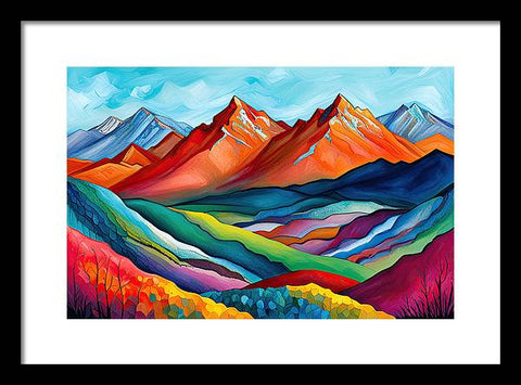 Vibrant Mountain Lightscape - Framed Print