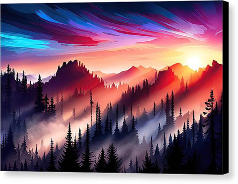 Mountain Sunrise: A Majestic Splendor - Canvas Print