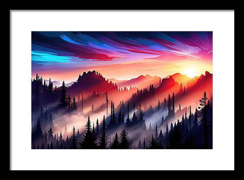 Mountain Sunrise: A Majestic Splendor - Framed Print