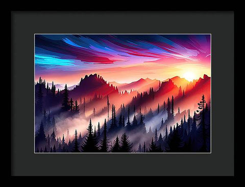 Mountain Sunrise: A Majestic Splendor - Framed Print