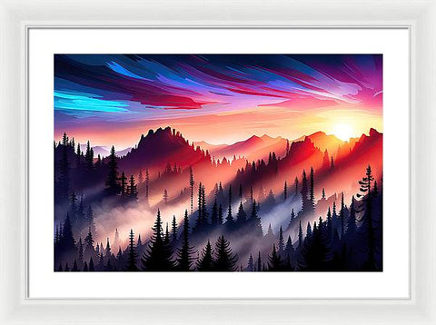 Mountain Sunrise: A Majestic Splendor - Framed Print