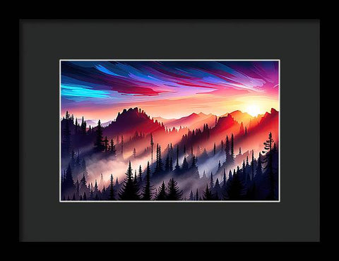 Mountain Sunrise: A Majestic Splendor - Framed Print