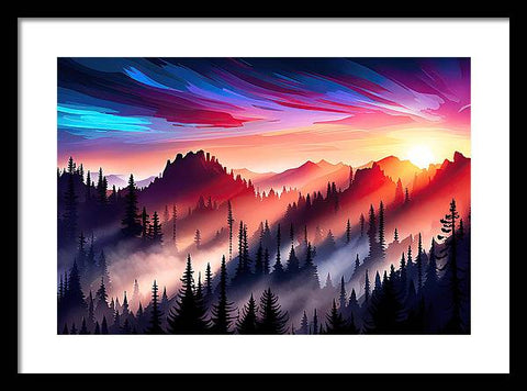 Mountain Sunrise: A Majestic Splendor - Framed Print