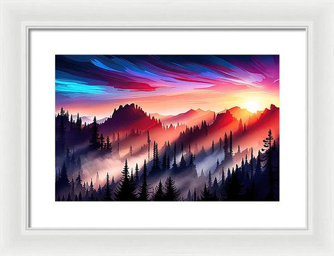 Mountain Sunrise: A Majestic Splendor - Framed Print