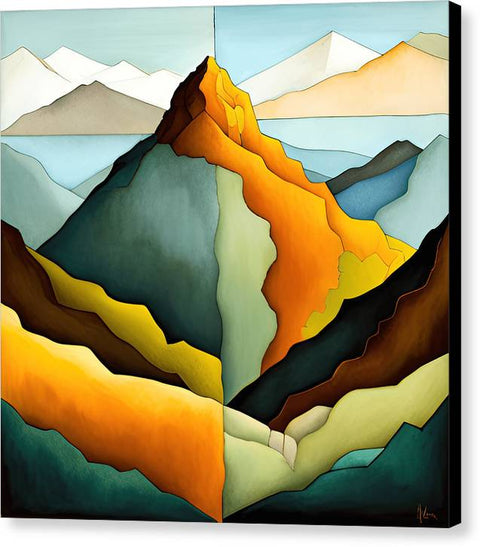 Roaming the Skies: A Mountainous Landscape - Canvas Print