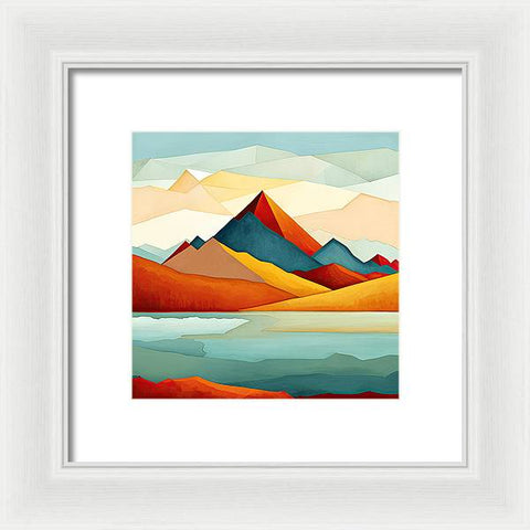 Mountainous Majesty and Ethereal Embrace - Framed Print