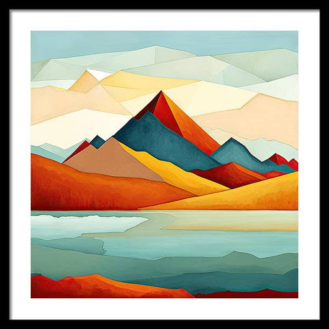 Mountainous Majesty and Ethereal Embrace - Framed Print