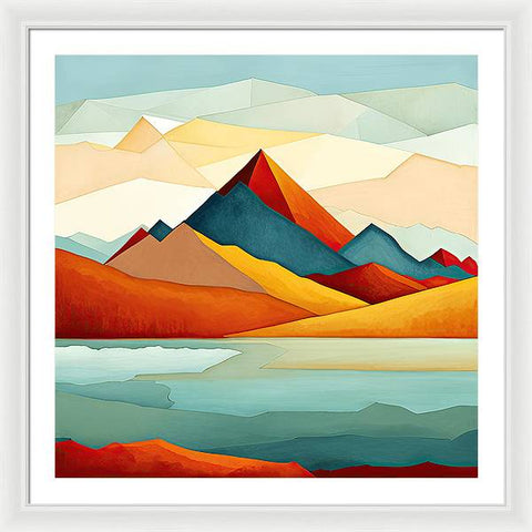 Mountainous Majesty and Ethereal Embrace - Framed Print