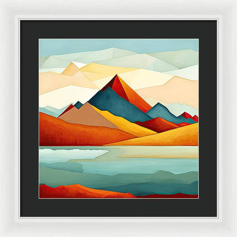 Mountainous Majesty and Ethereal Embrace - Framed Print