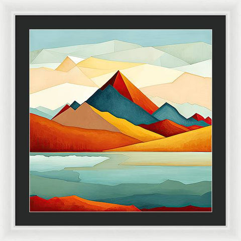 Mountainous Majesty and Ethereal Embrace - Framed Print