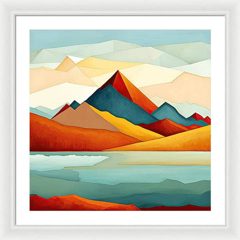 Mountainous Majesty and Ethereal Embrace - Framed Print