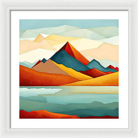 Mountainous Majesty and Ethereal Embrace - Framed Print