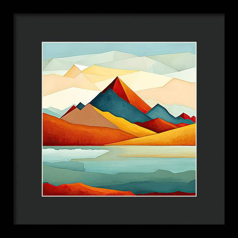 Mountainous Majesty and Ethereal Embrace - Framed Print