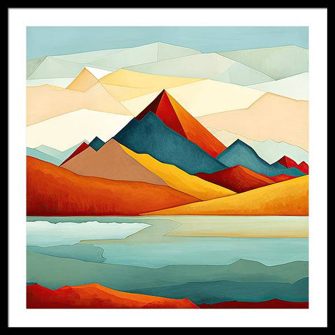 Mountainous Majesty and Ethereal Embrace - Framed Print