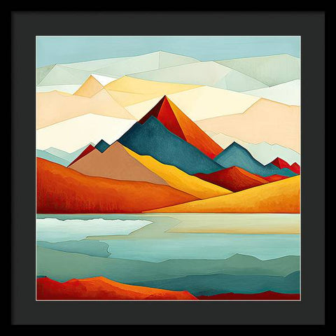 Mountainous Majesty and Ethereal Embrace - Framed Print