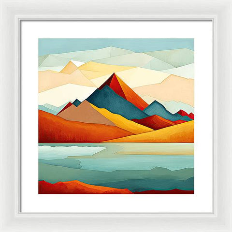 Mountainous Majesty and Ethereal Embrace - Framed Print