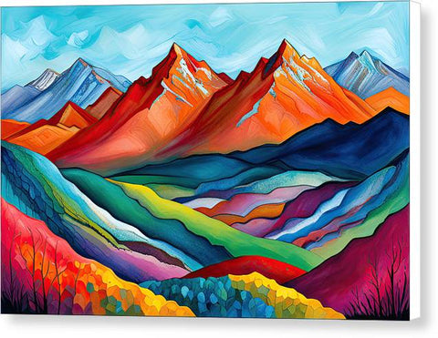 Mountain Wonderland: A Magic of Colorful Hues - Canvas Print