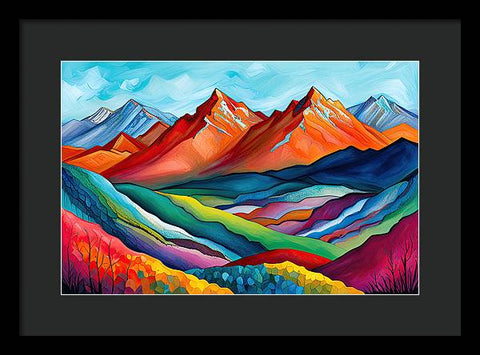 Mountain Wonderland: A Magic of Colorful Hues - Framed Print