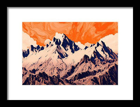 The Grandeur of Sunrise Mountains - Framed Print