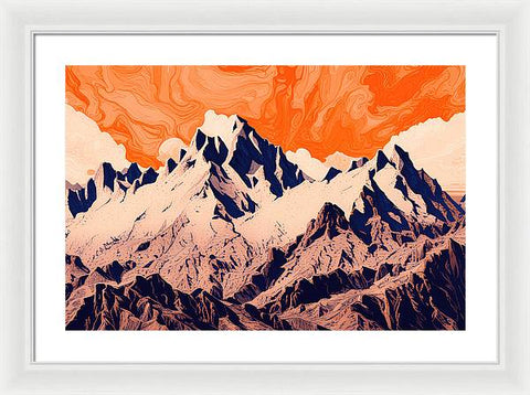 The Grandeur of Sunrise Mountains - Framed Print