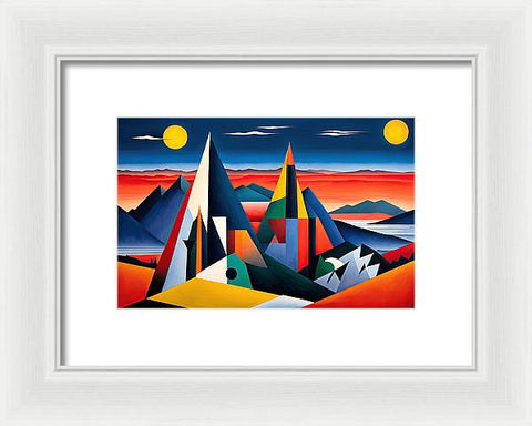 Majestic Sunrise Amidst the Mountains - Framed Print